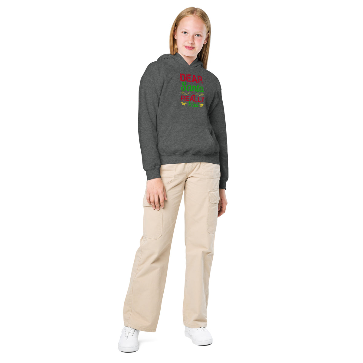 Dear Santa, I Really Tried Christmas Kids Hoodie