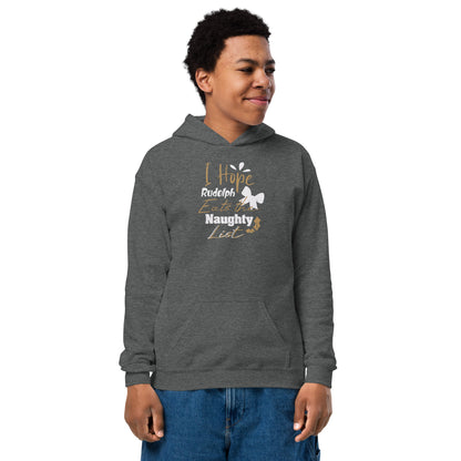 I Hope Rudolph Eats the Naughty List Christmas Kids Hoodie