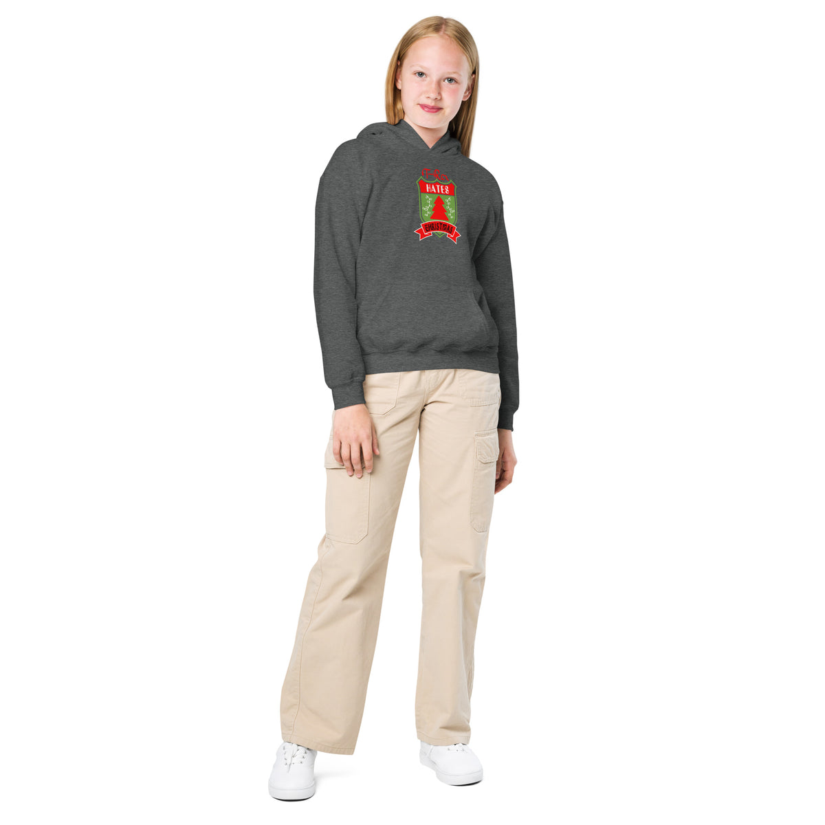 T-Rex Hates Christmas Kids Hoodie