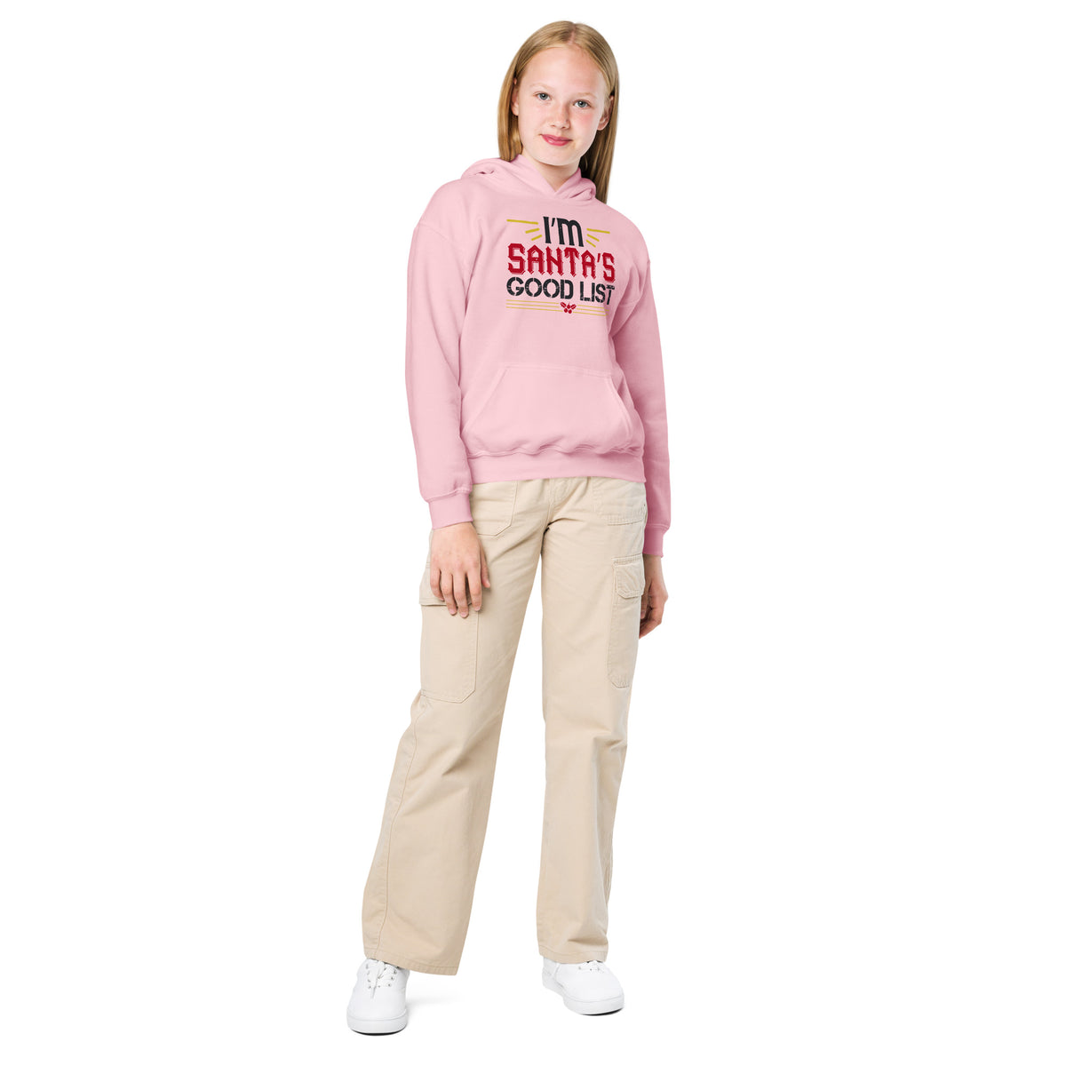 I'm on Santa's Good List Christmas Kids Hoodie