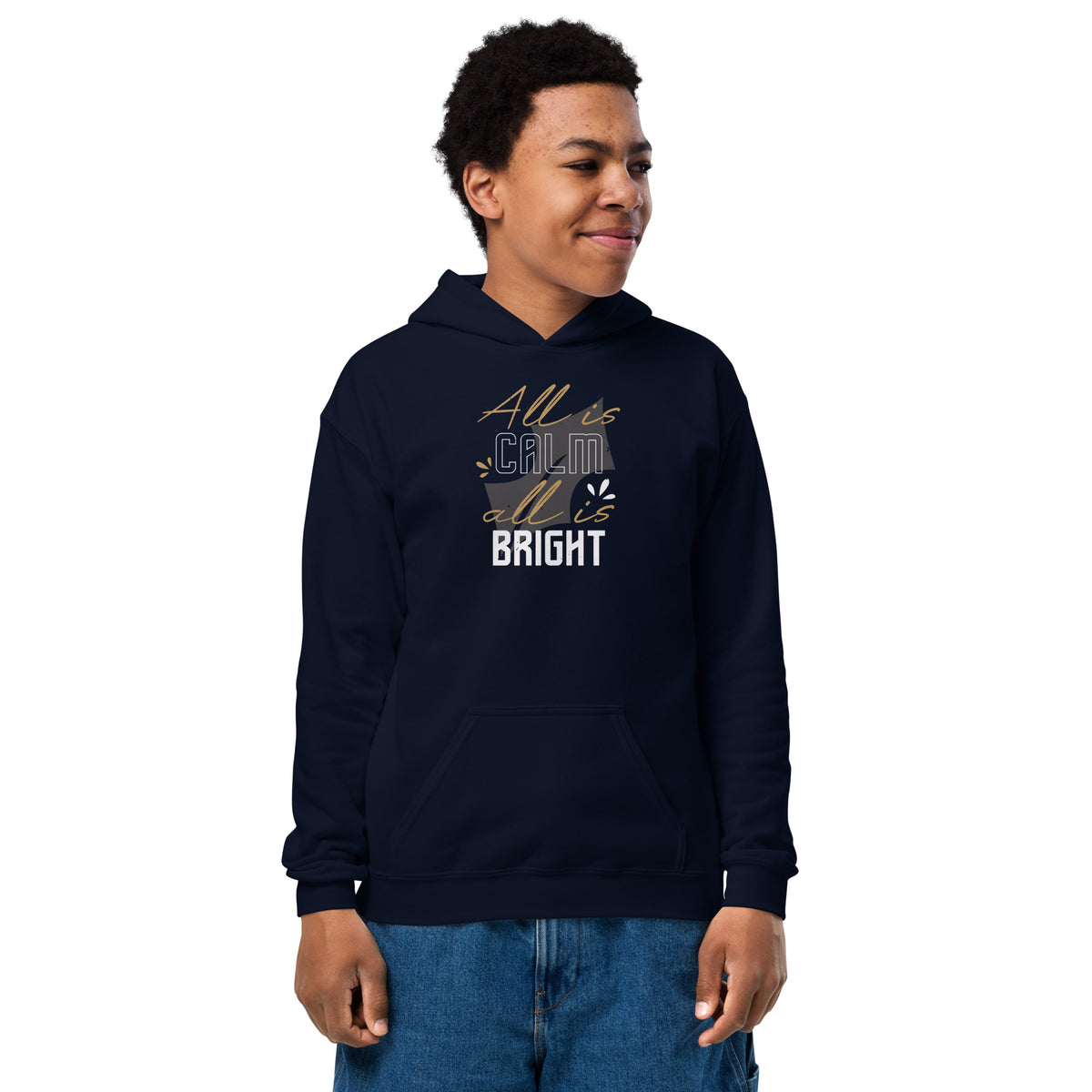 All Is Calm, All Is Bright Christmas Kids Hoodie