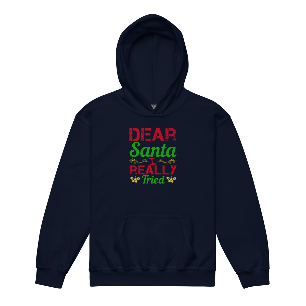 Dear Santa, I Really Tried Christmas Kids Hoodie
