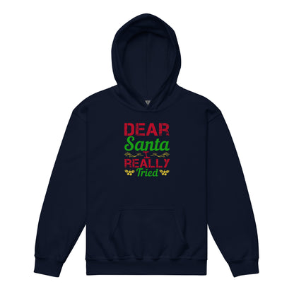 Dear Santa, I Really Tried Christmas Kids Hoodie