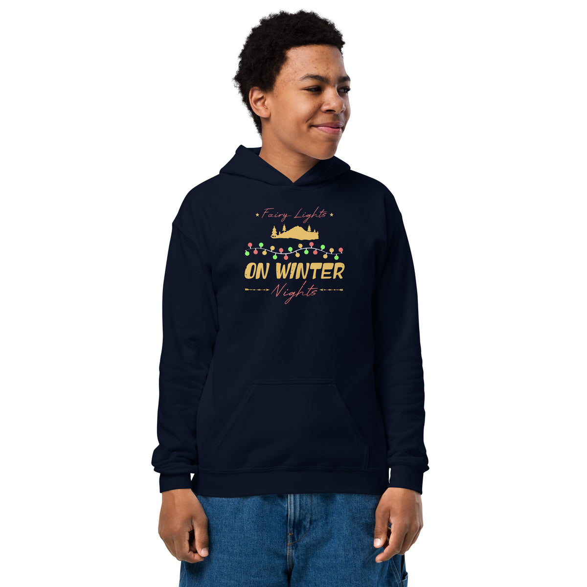 Fairy Lights on Winter Nights Christmas Kids Hoodie