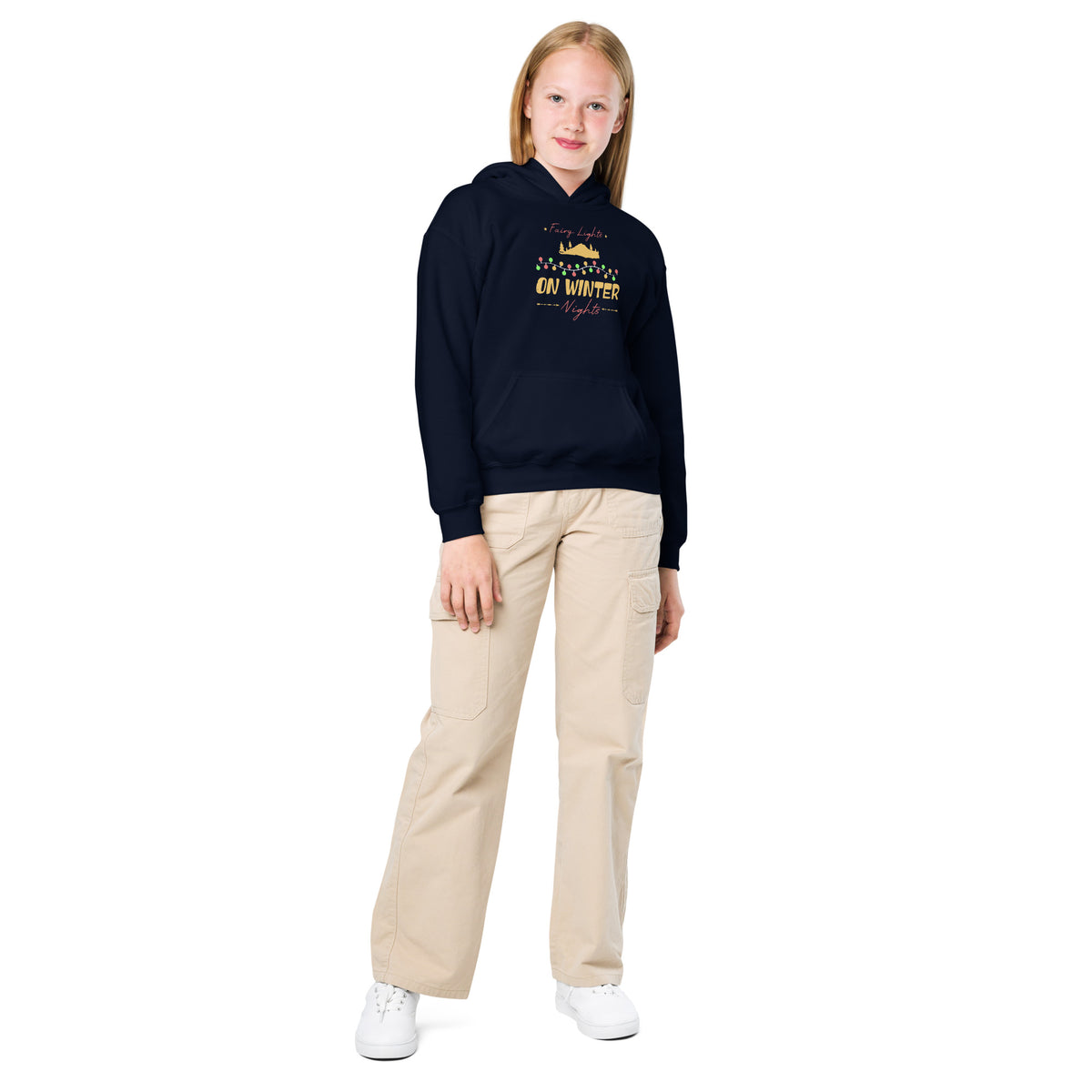 Fairy Lights on Winter Nights Christmas Kids Hoodie