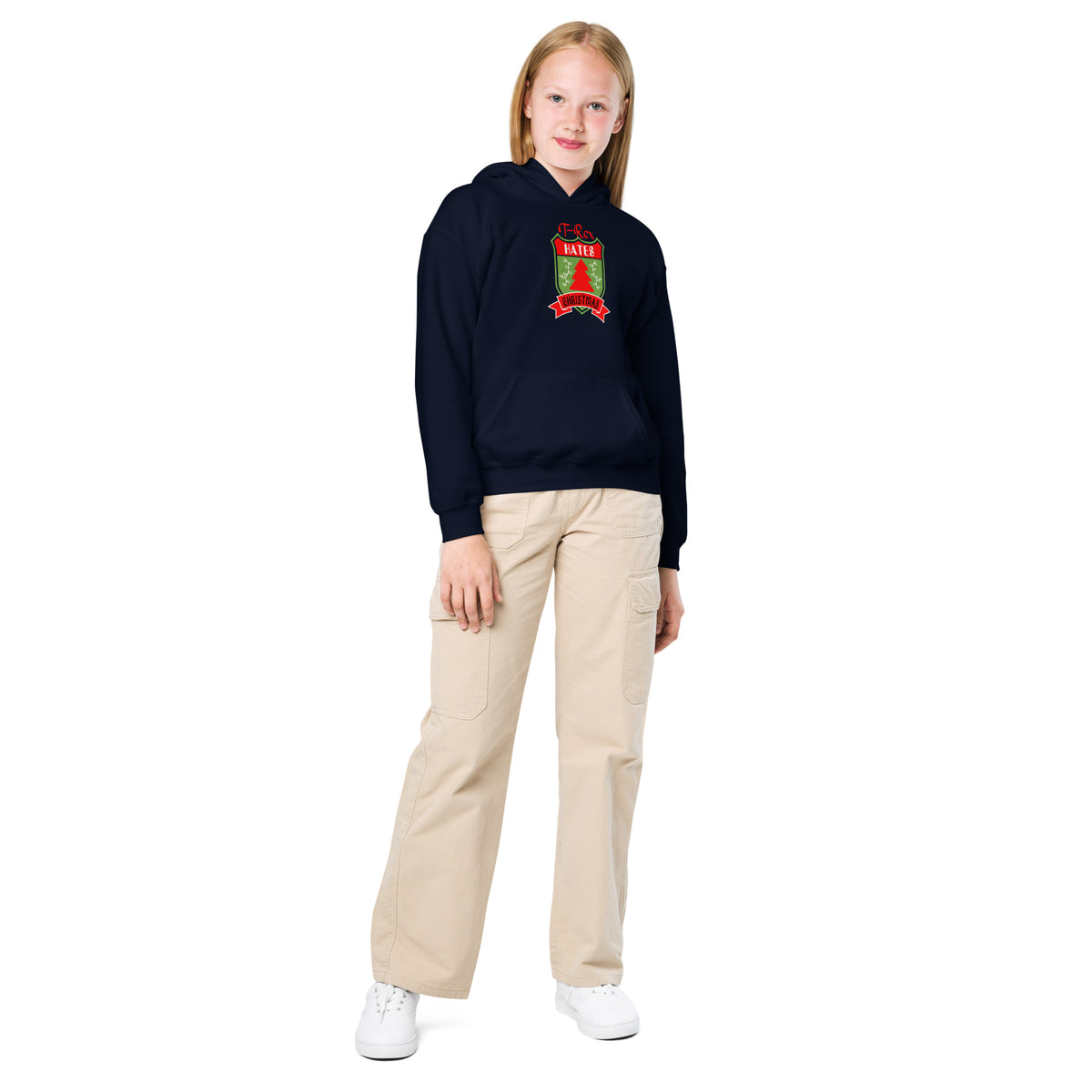 T-Rex Hates Christmas Kids Hoodie
