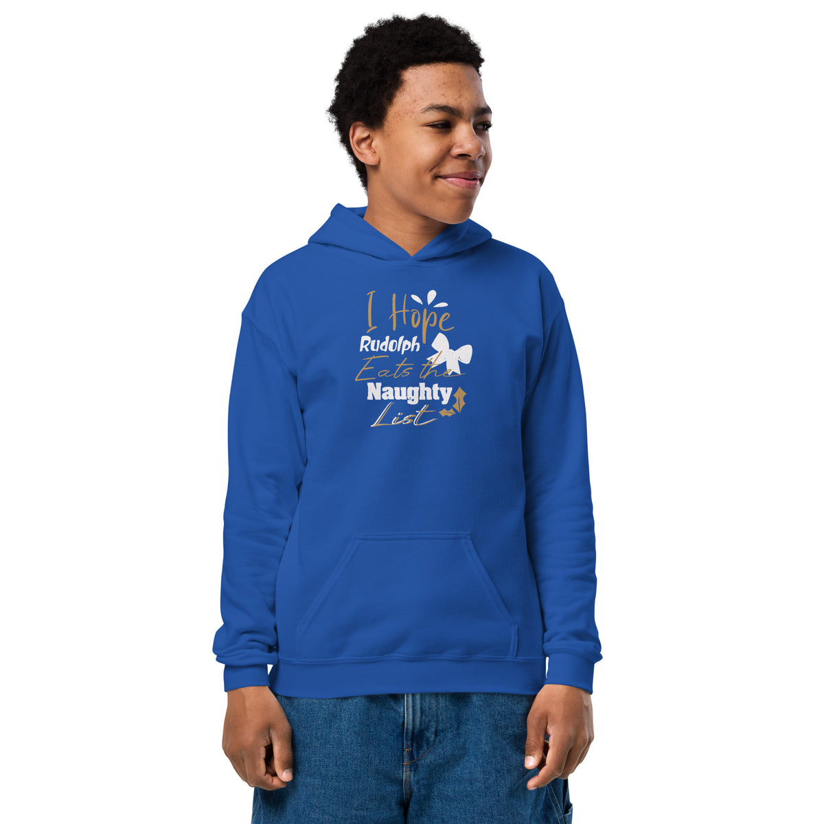I Hope Rudolph Eats the Naughty List Christmas Kids Hoodie