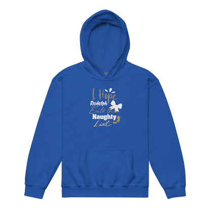 I Hope Rudolph Eats the Naughty List Christmas Kids Hoodie