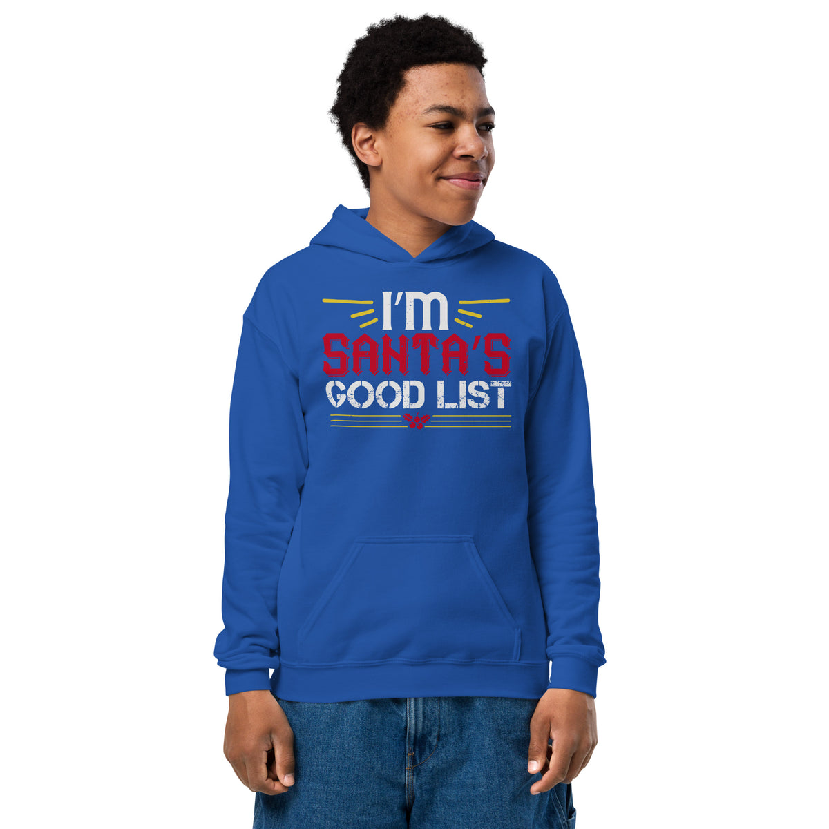 I'm on Santa's Good List Christmas Kids Hoodie