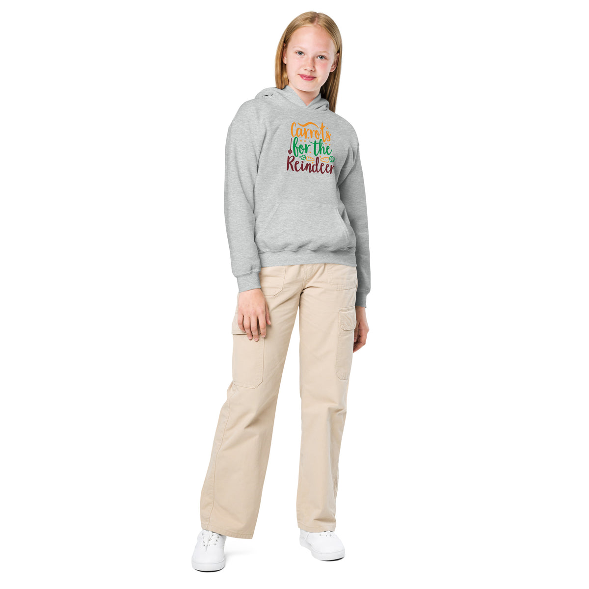 Carrots for the Reindeer Christmas Kids Hoodie