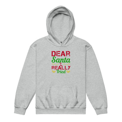 Dear Santa, I Really Tried Christmas Kids Hoodie