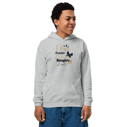I Hope Rudolph Eats the Naughty List Christmas Kids Hoodie