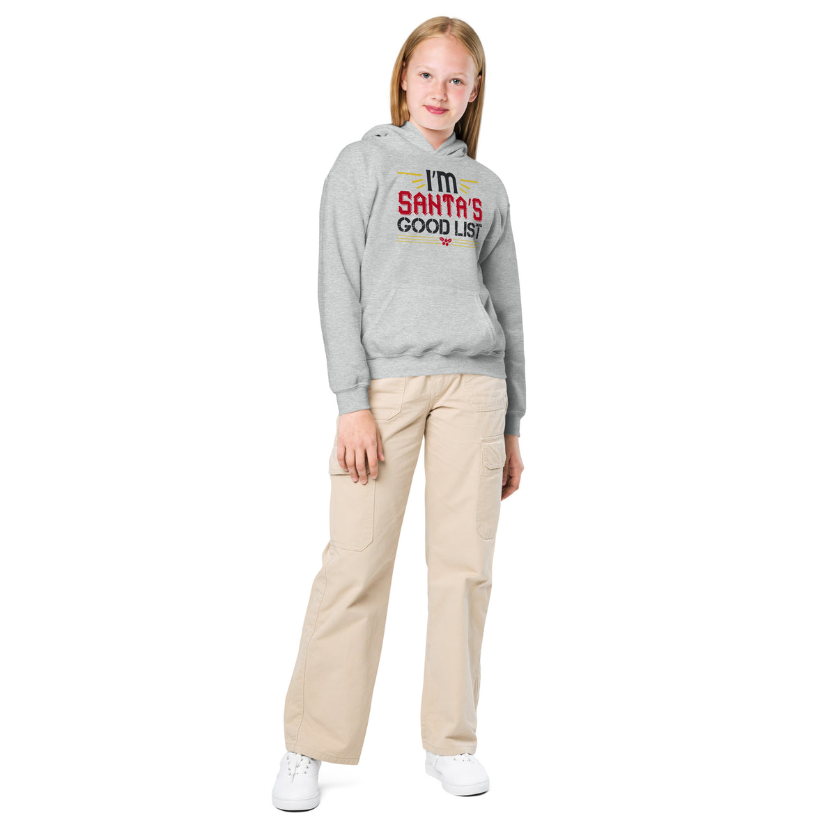 I'm on Santa's Good List Christmas Kids Hoodie
