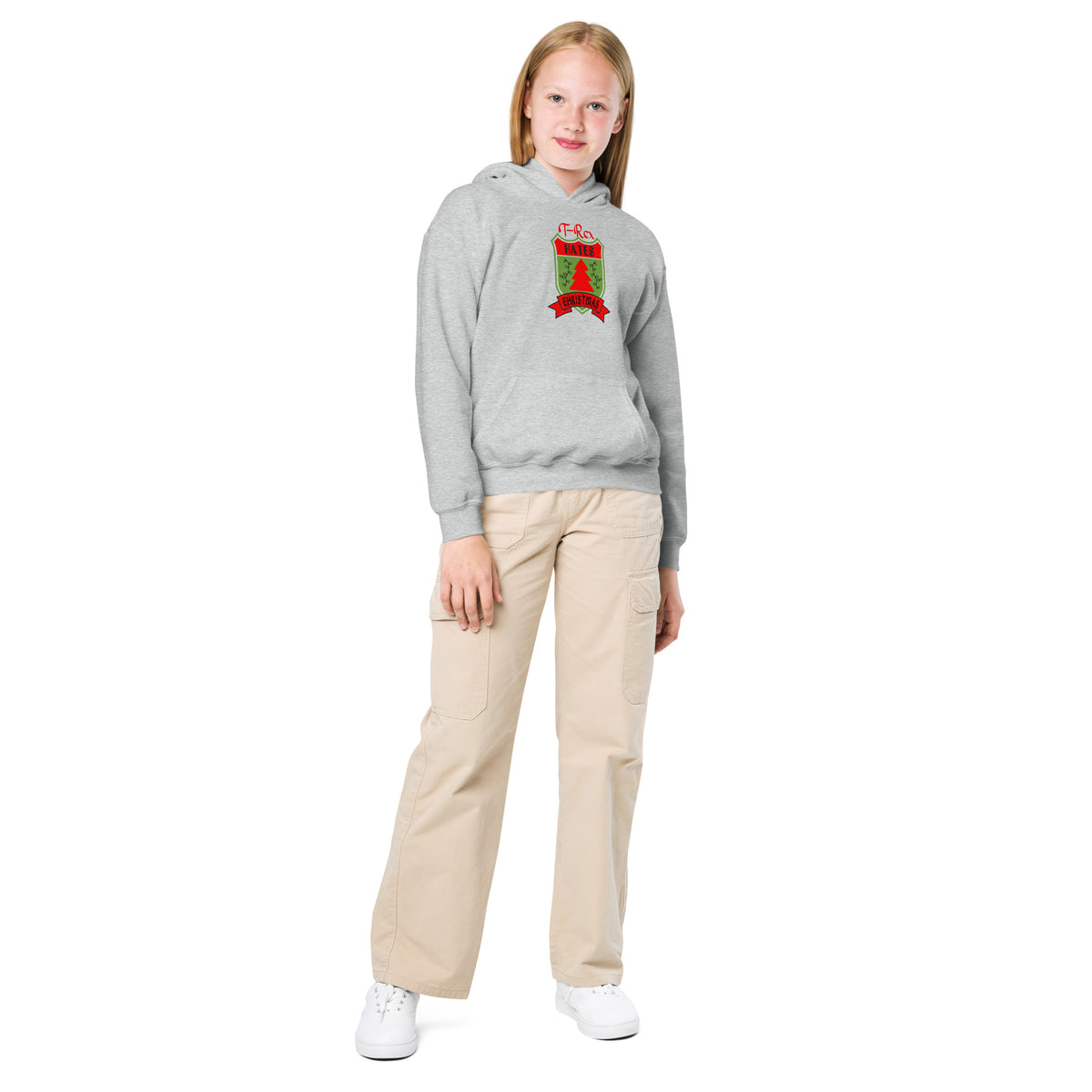 T-Rex Hates Christmas Kids Hoodie