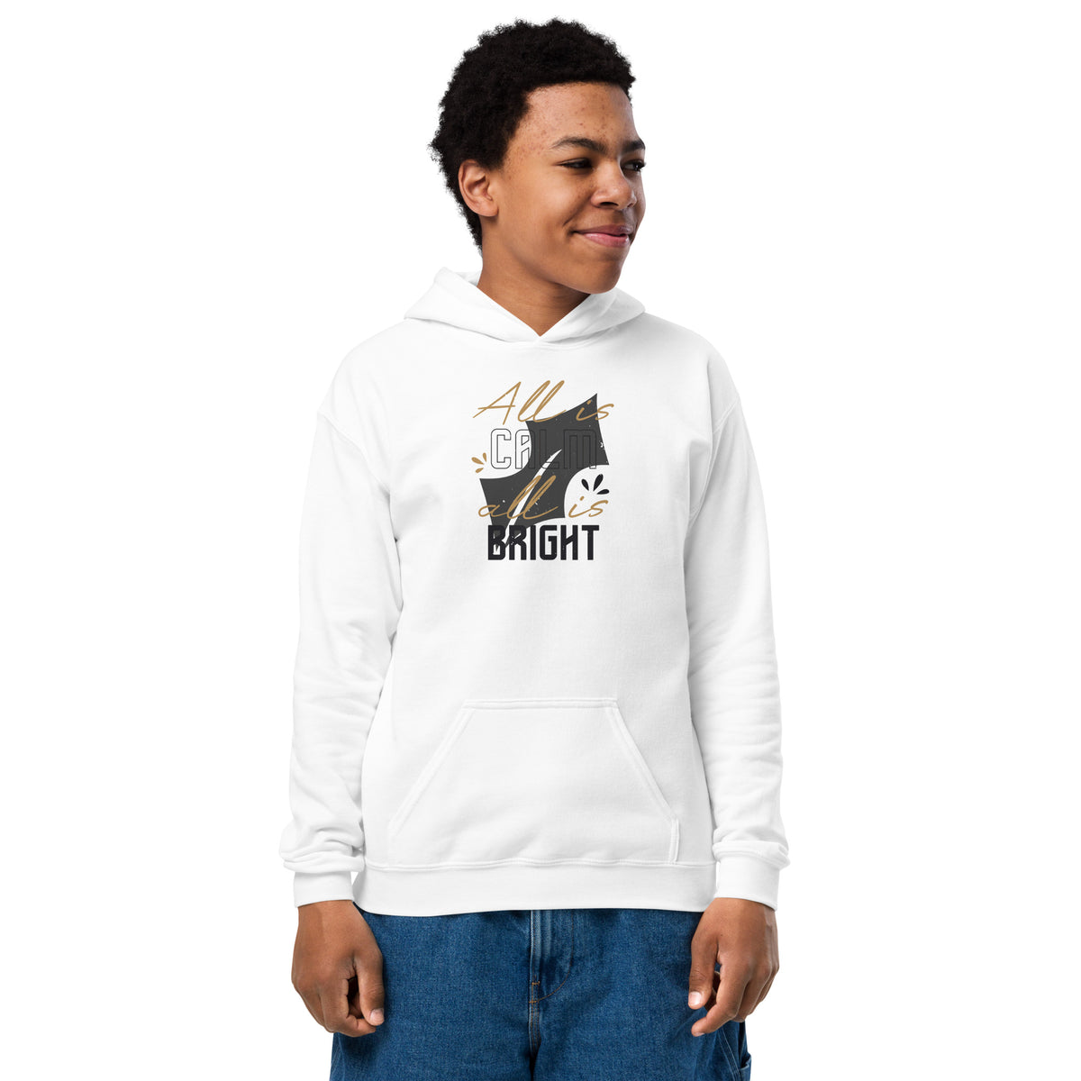 All Is Calm, All Is Bright Christmas Kids Hoodie