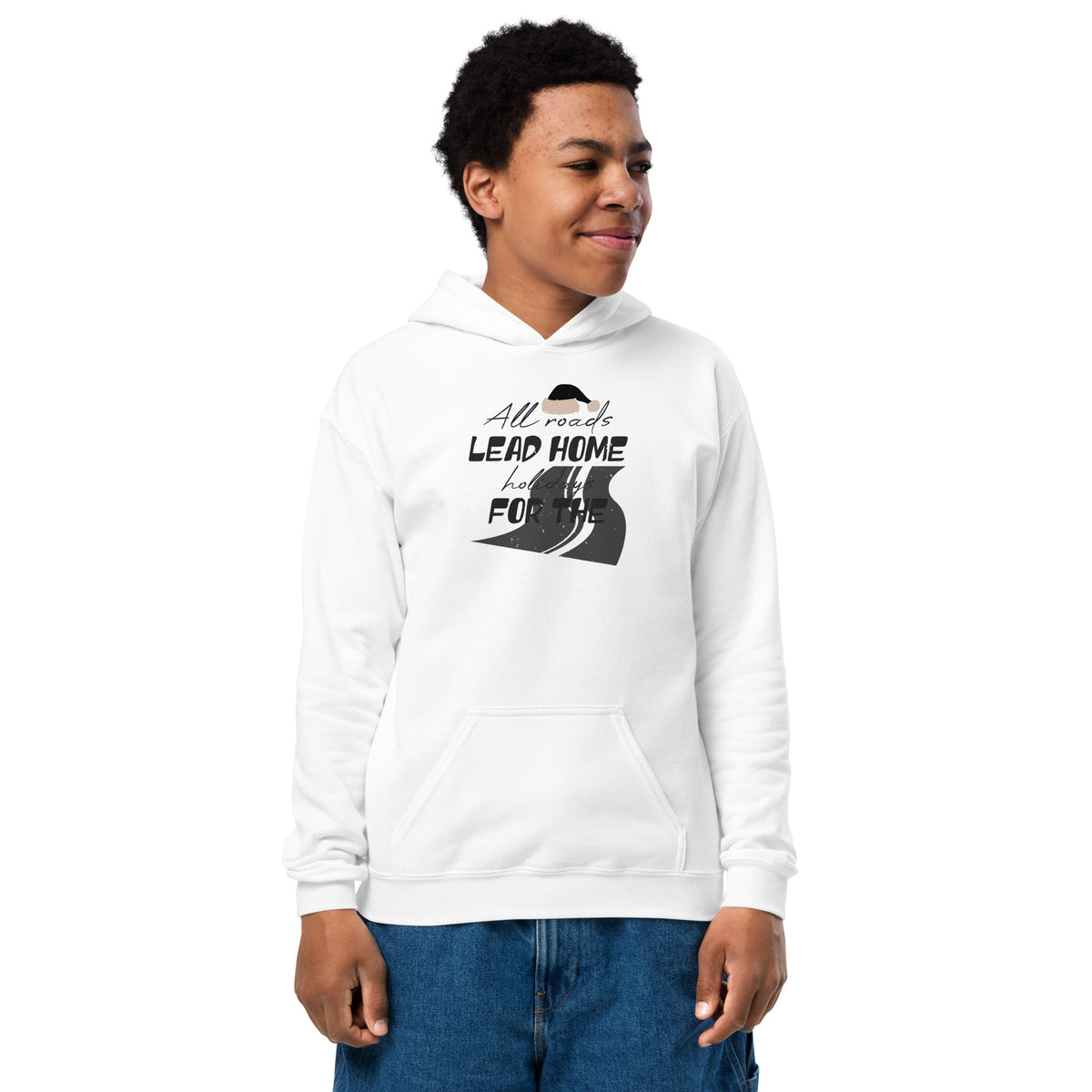 All Roads Lead Home for the Holidays Christmas Kids Hoodie