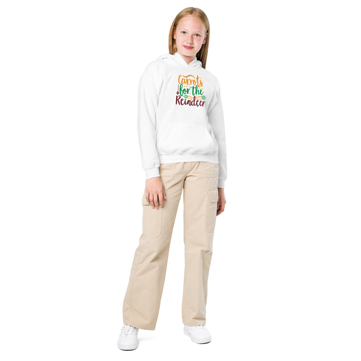 Carrots for the Reindeer Christmas Kids Hoodie
