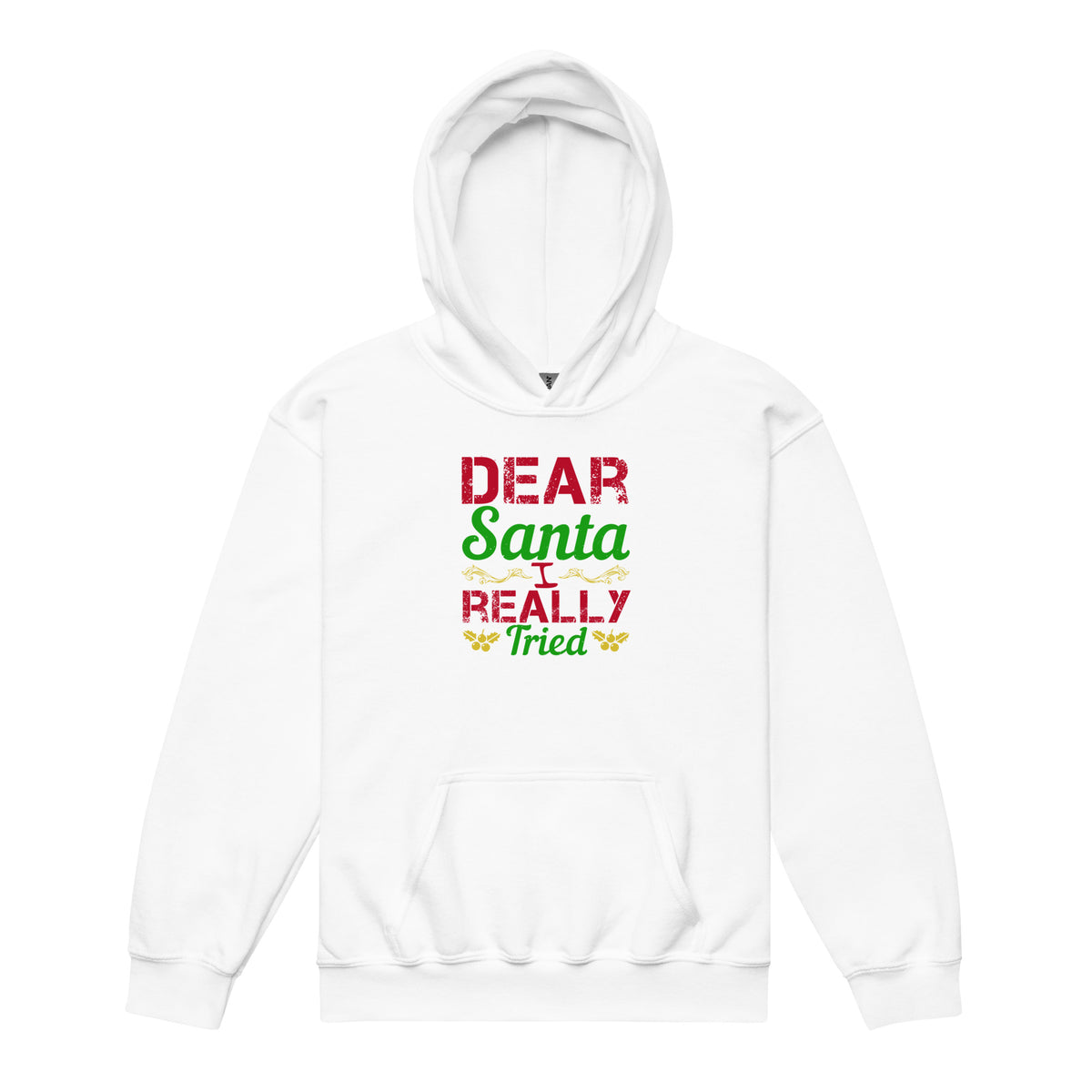 Dear Santa, I Really Tried Christmas Kids Hoodie