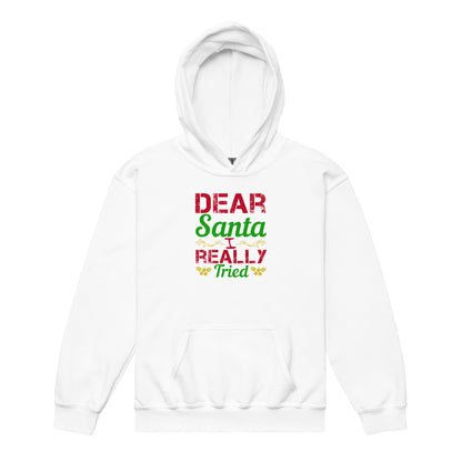 Dear Santa, I Really Tried Christmas Kids Hoodie