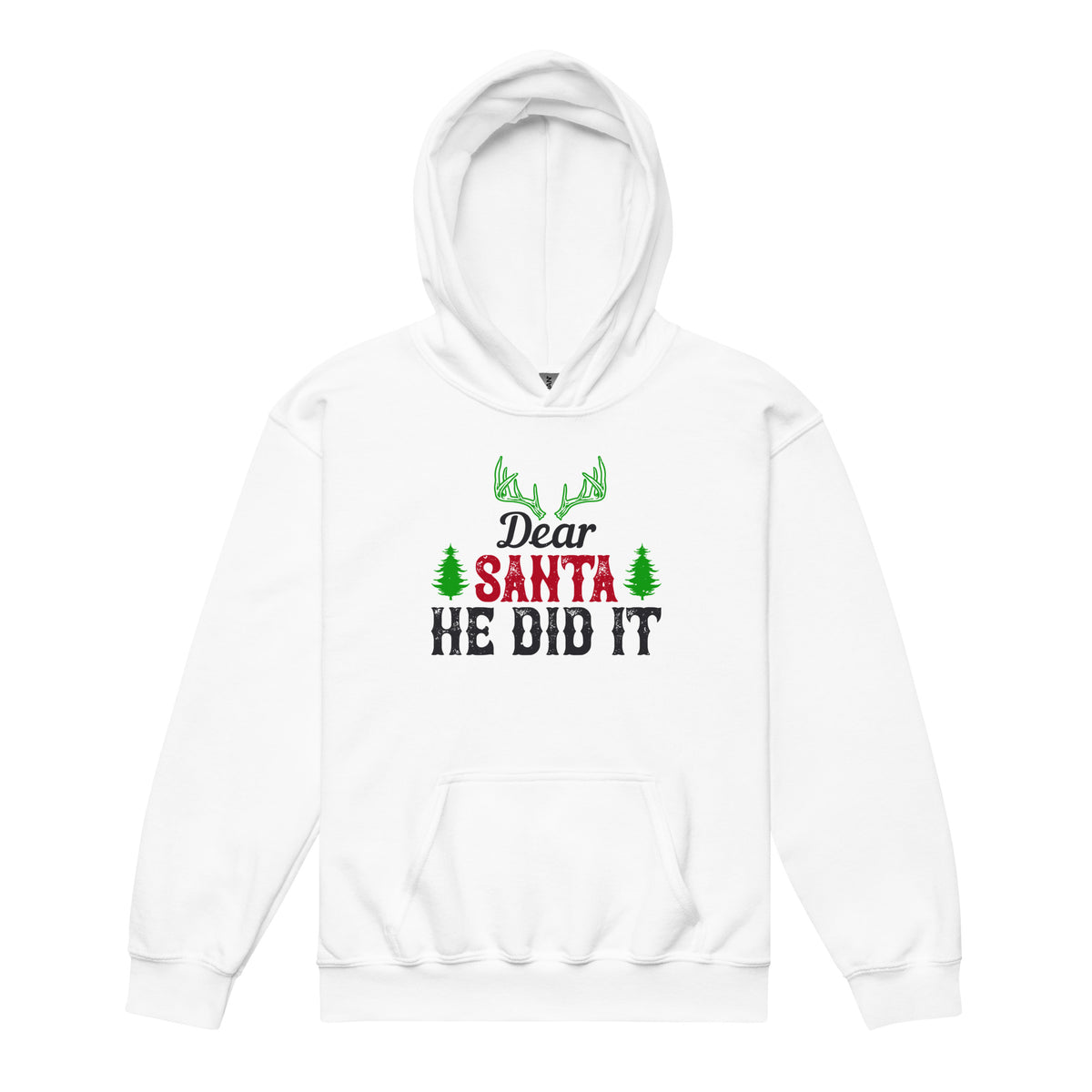 Dear Santa, He Did It Christmas Kids Hoodie