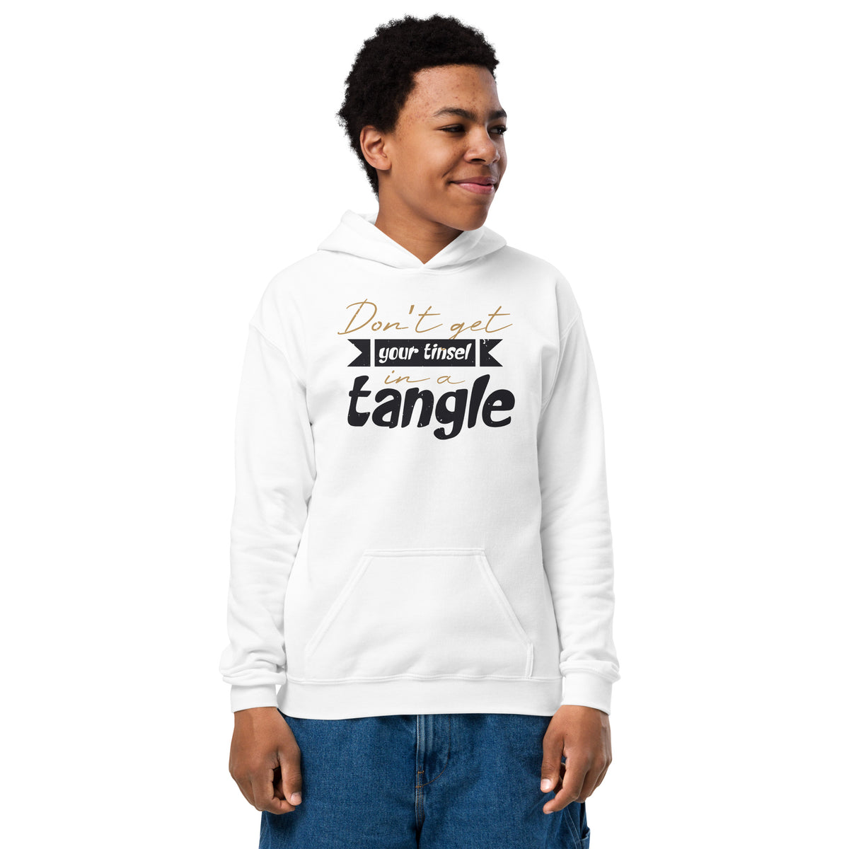 Don't Get Your Tinsel in a Tangle Christmas Kids Hoodie