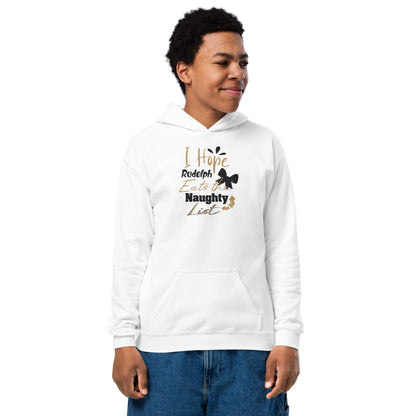 I Hope Rudolph Eats the Naughty List Christmas Kids Hoodie