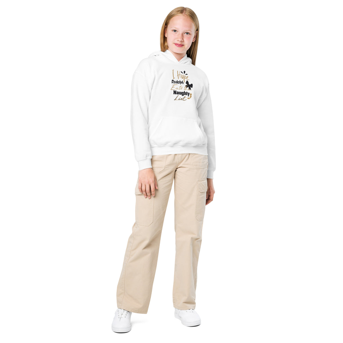 I Hope Rudolph Eats the Naughty List Christmas Kids Hoodie