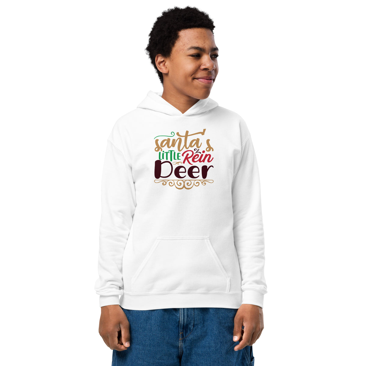 Santa's Little Reindeer Christmas Kids Hoodie