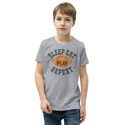 Sleep Eat Play Repeat Football Kids T-Shirt
