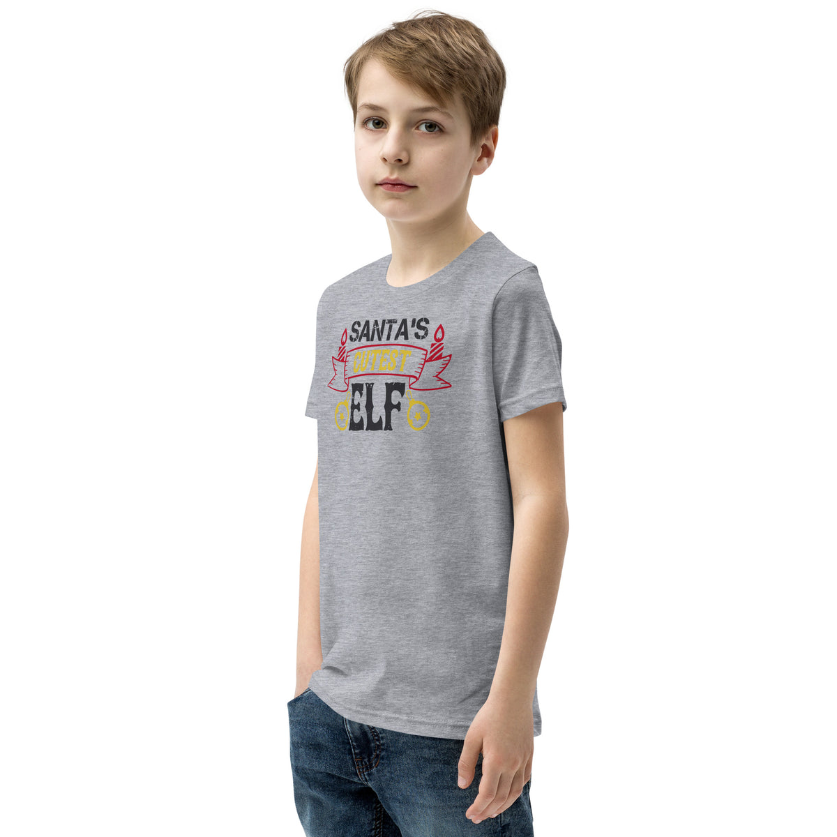 Santa's Cutest Elf Christmas Kids T-Shirt