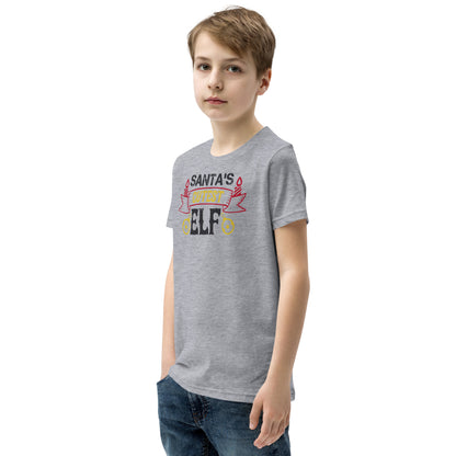 Santa's Cutest Elf Christmas Kids T-Shirt