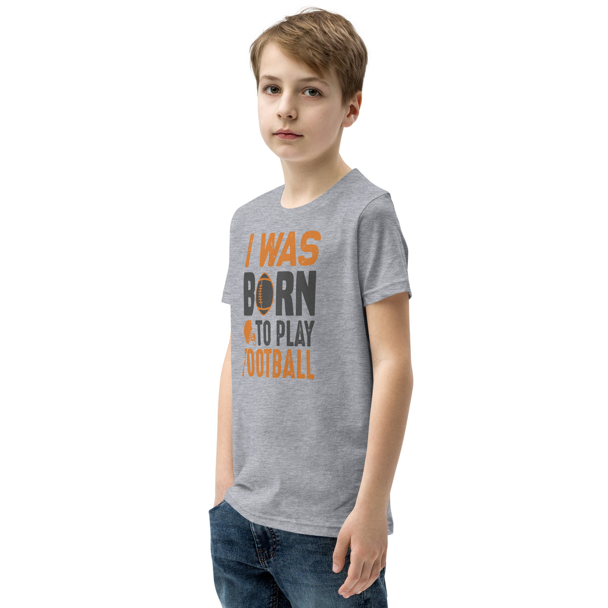 I Was Born to Play Football Kids T-Shirt