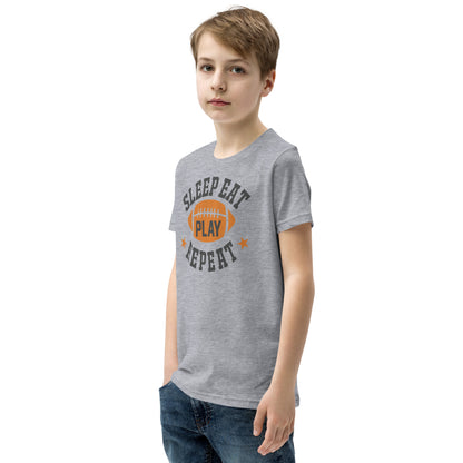 Sleep Eat Play Repeat Football Kids T-Shirt