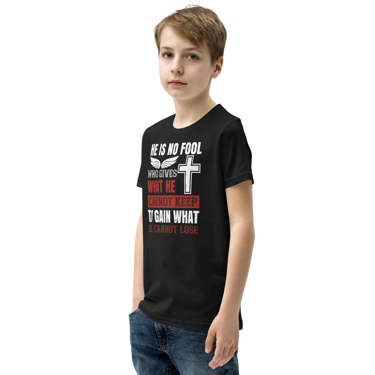 He Is No Fool Who Gives What He Cannot Keep Christian Kids T-Shirt
