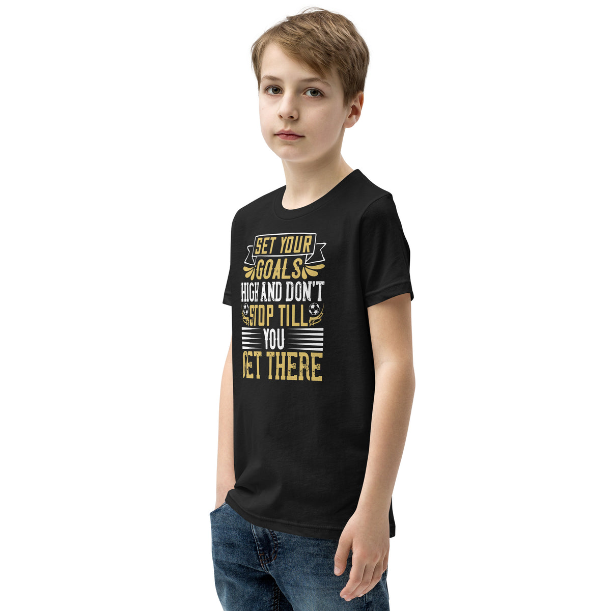 Set Your Goals High and Don't Stop Till You Get There Kids T-Shirt