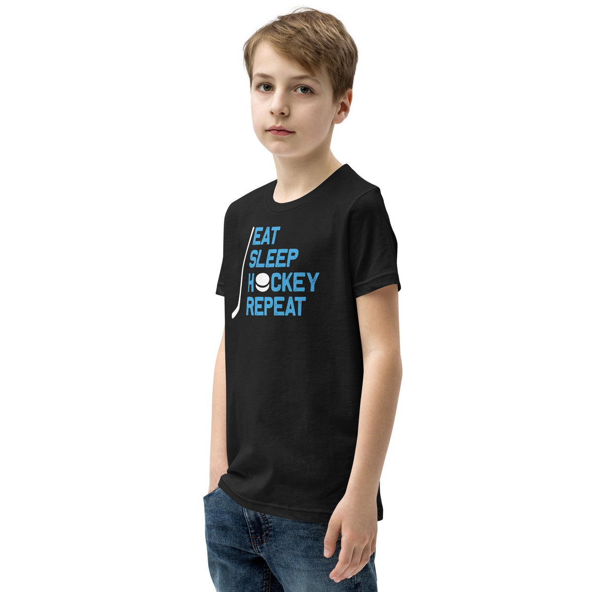 Eat Sleep Hockey Repeat Kids T-Shirt