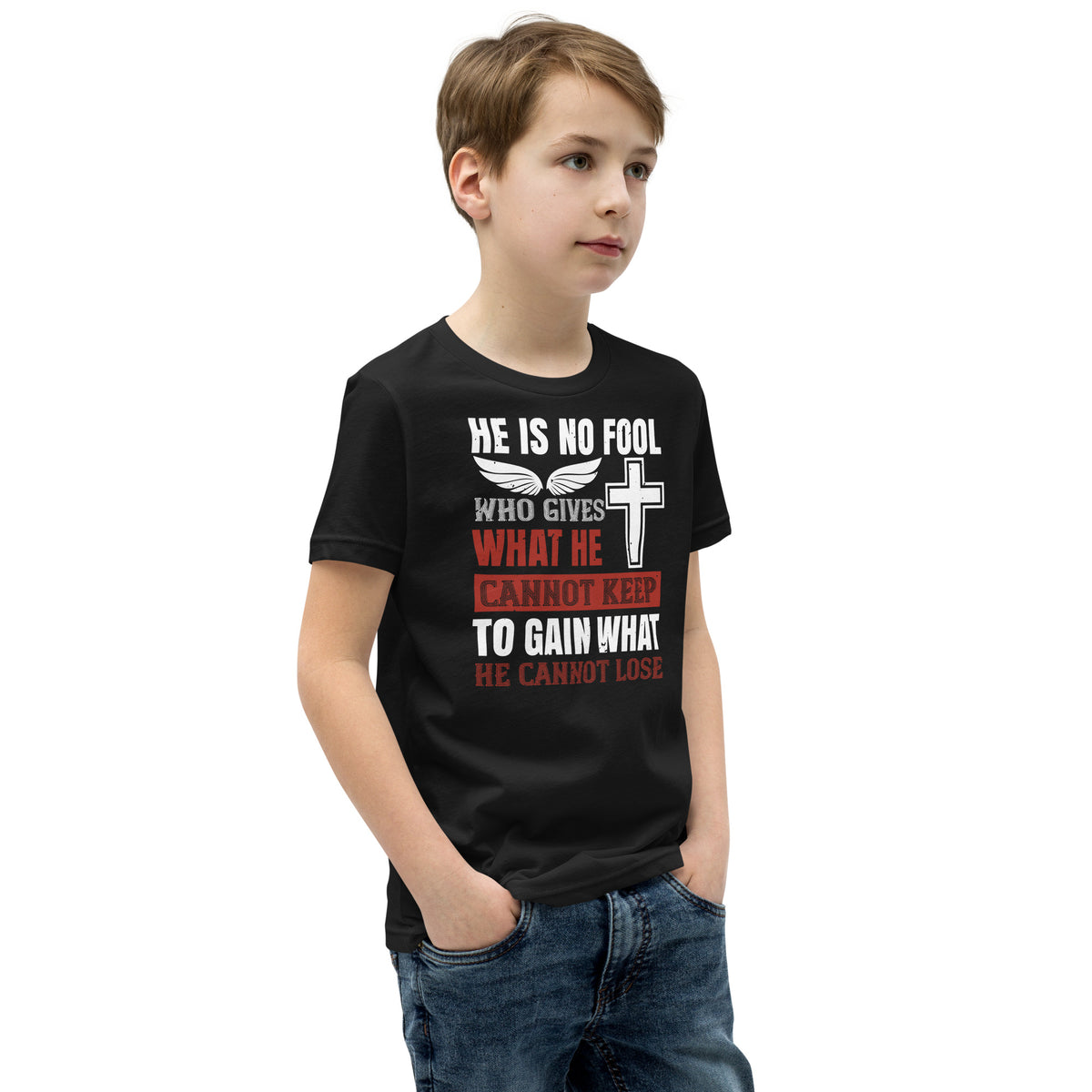 He Is No Fool Who Gives What He Cannot Keep Christian Kids T-Shirt