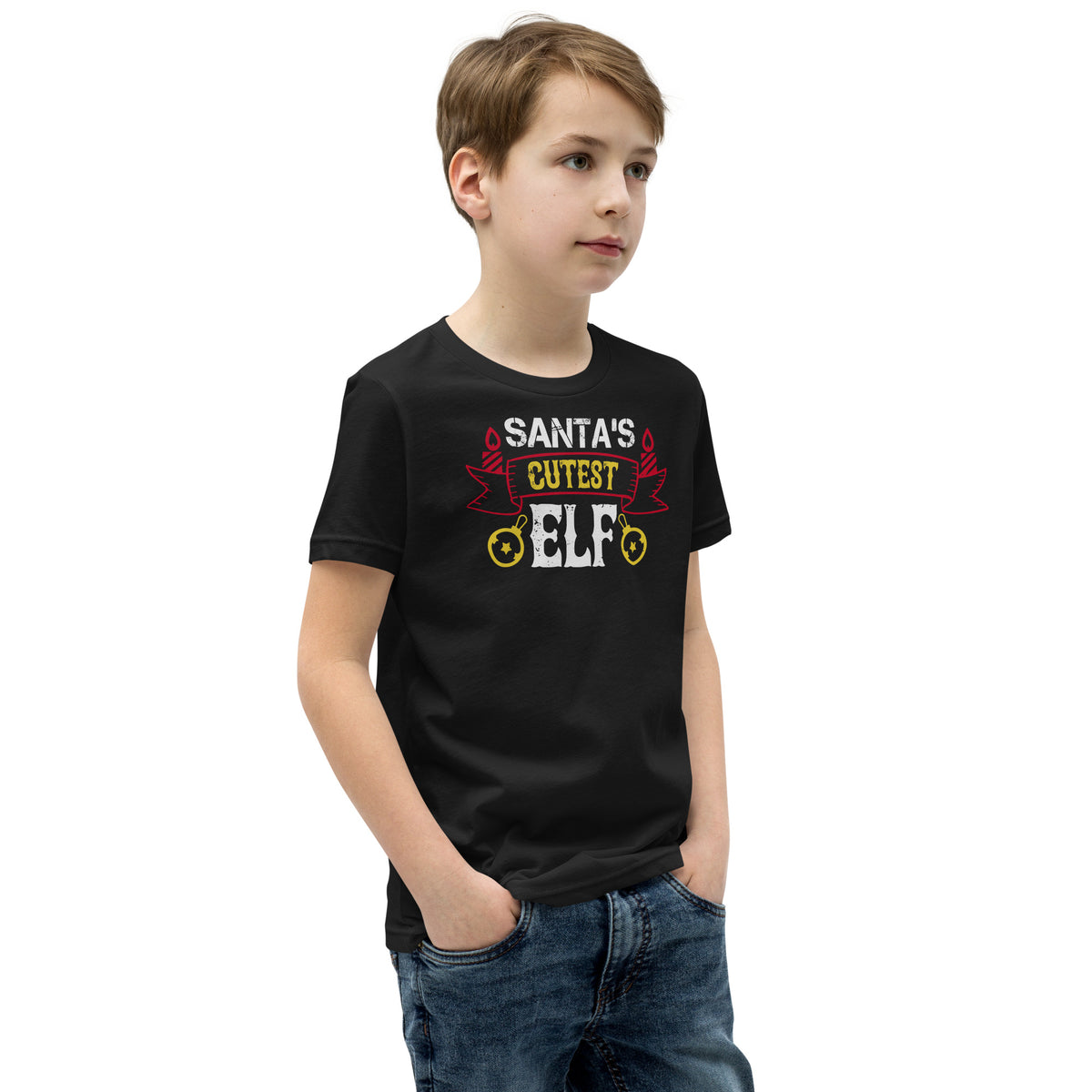 Santa's Cutest Elf Christmas Kids T-Shirt