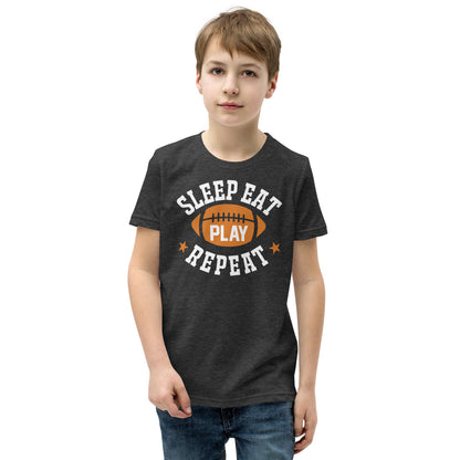 Sleep Eat Play Repeat Football Kids T-Shirt
