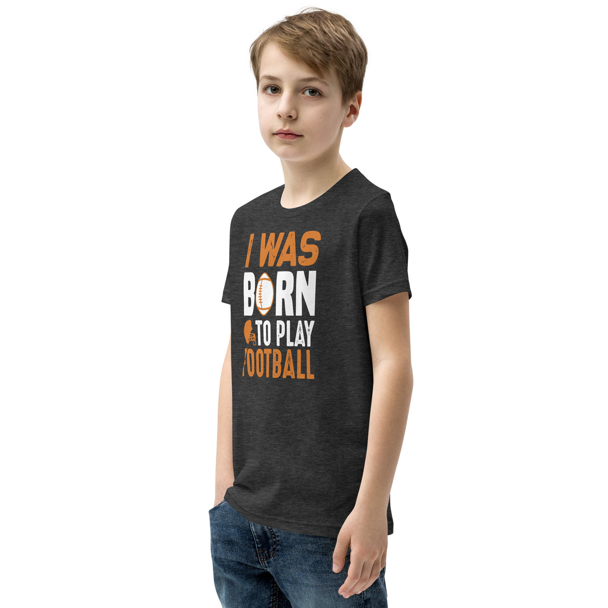 I Was Born to Play Football Kids T-Shirt