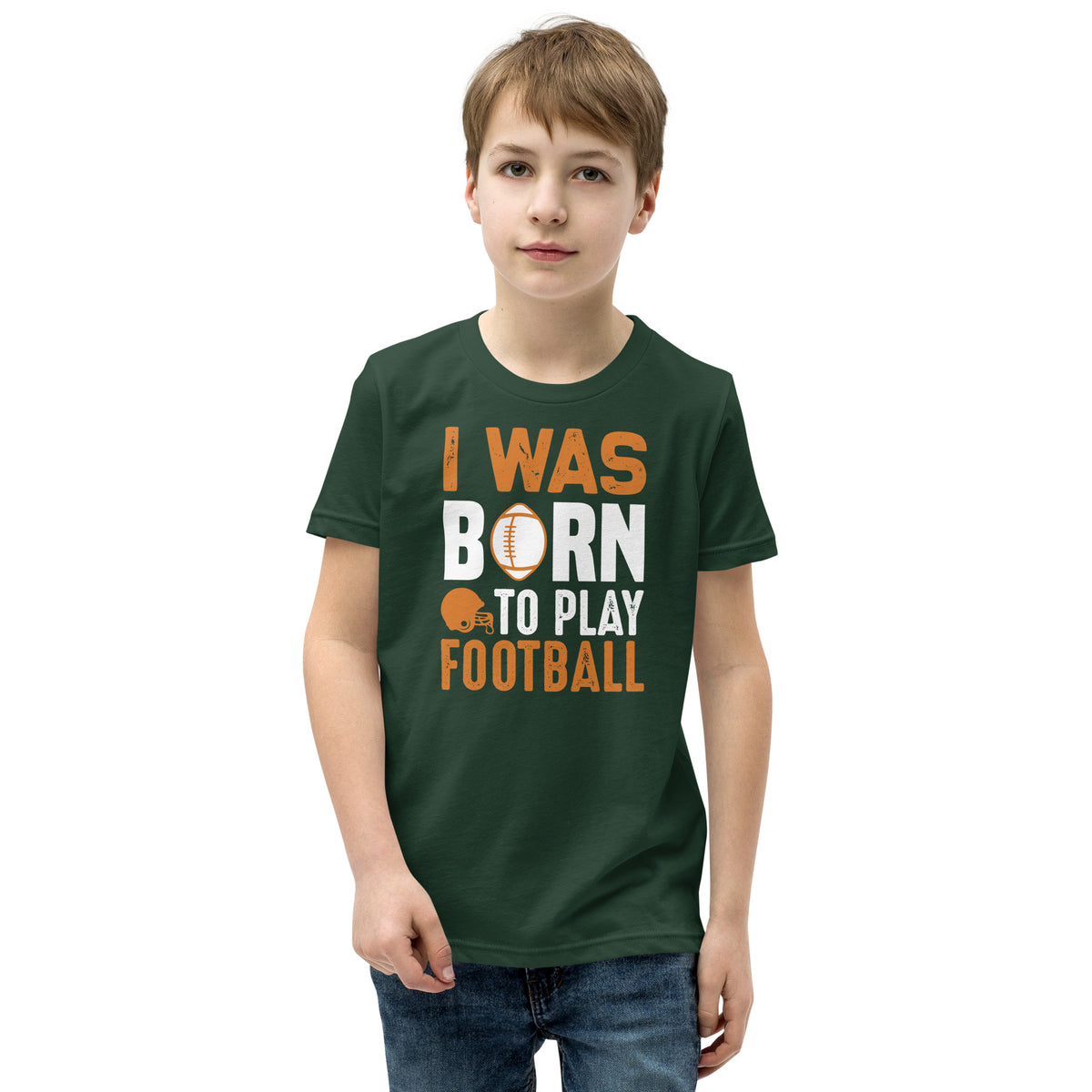 I Was Born to Play Football Kids T-Shirt