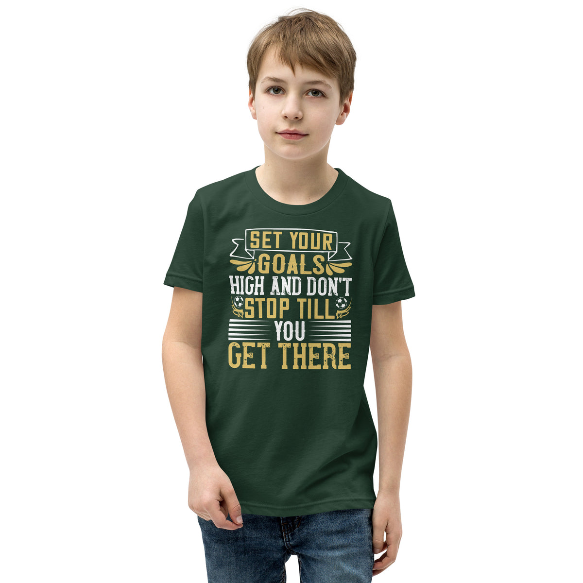Set Your Goals High and Don't Stop Till You Get There Kids T-Shirt