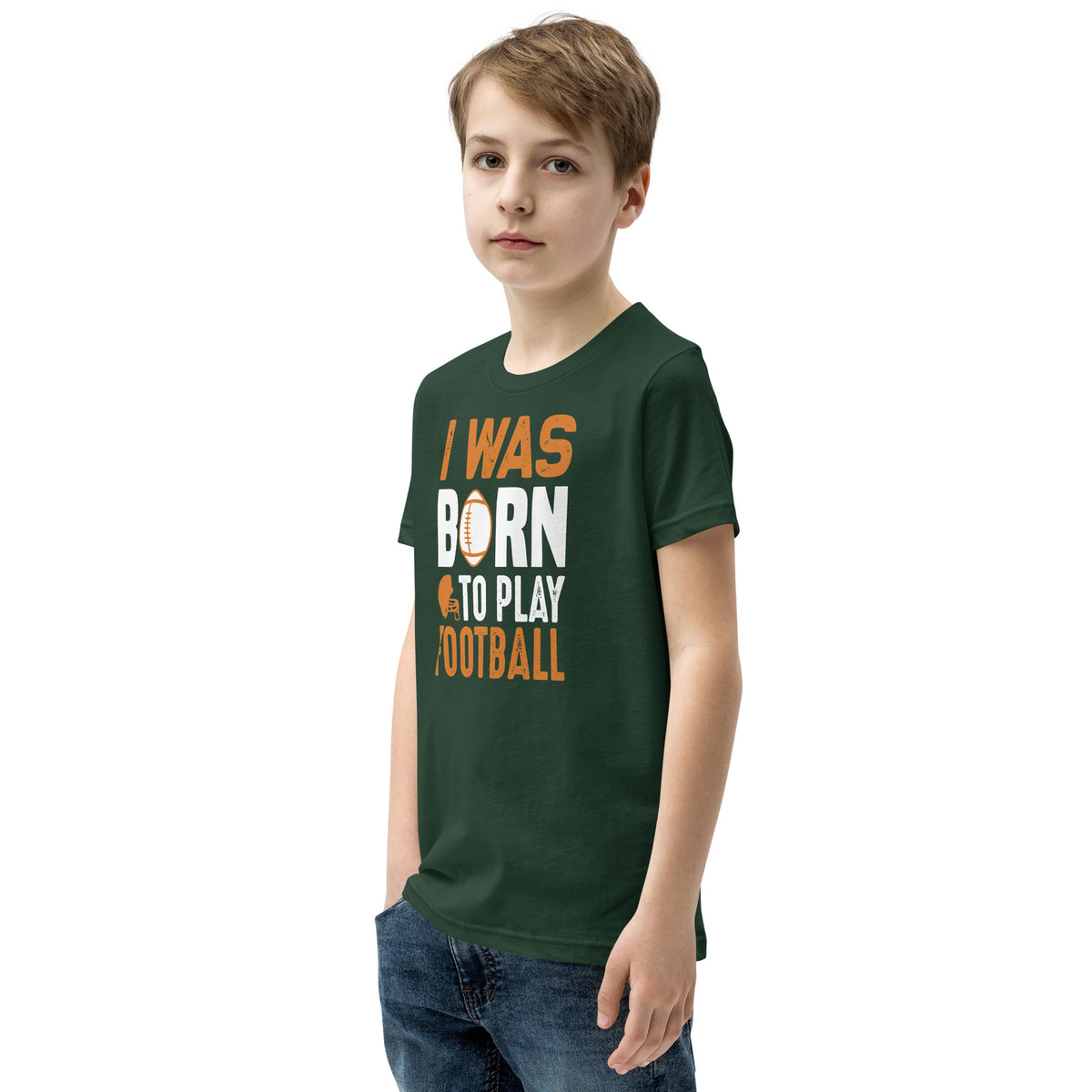 I Was Born to Play Football Kids T-Shirt