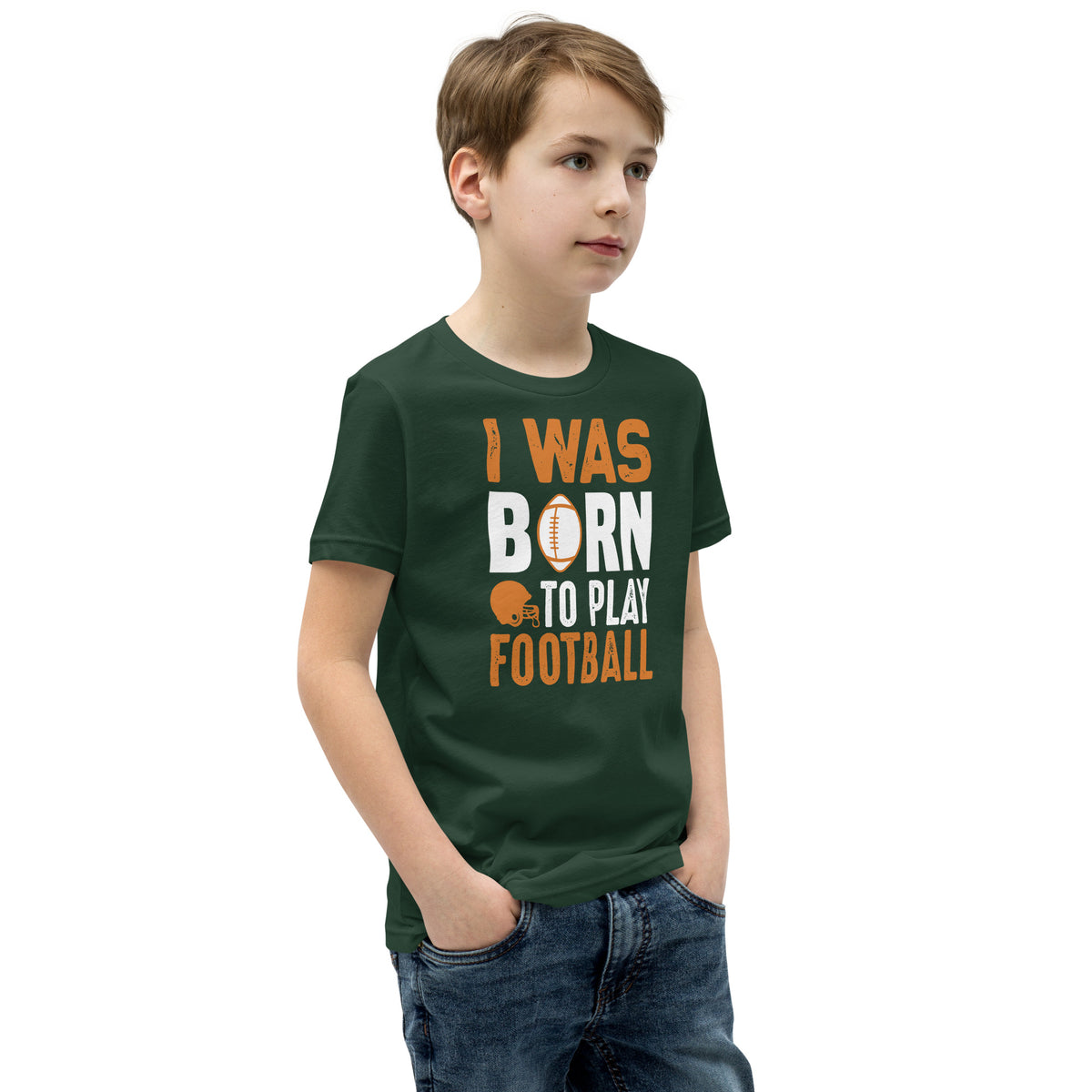 I Was Born to Play Football Kids T-Shirt