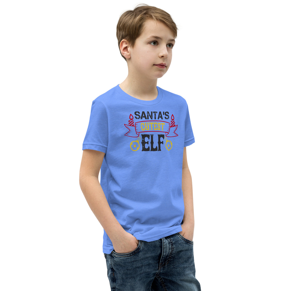 Santa's Cutest Elf Christmas Kids T-Shirt