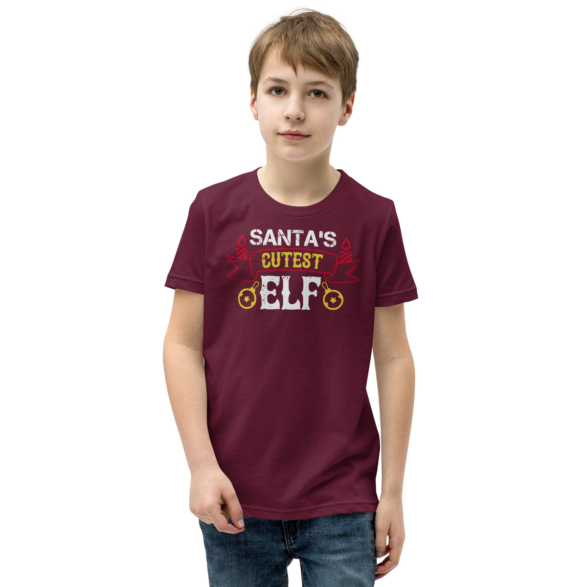 Santa's Cutest Elf Christmas Kids T-Shirt
