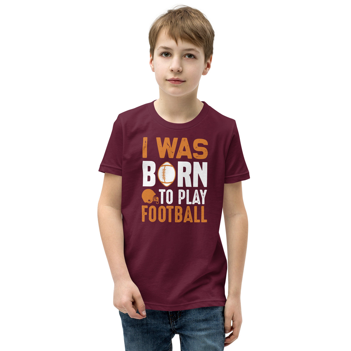 I Was Born to Play Football Kids T-Shirt