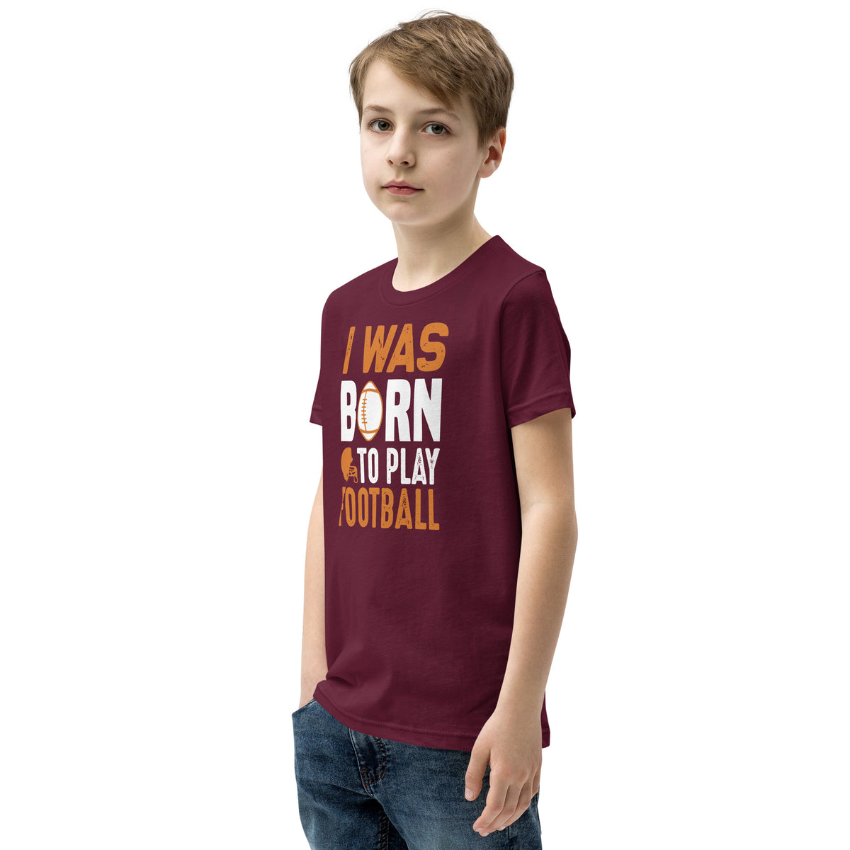 I Was Born to Play Football Kids T-Shirt