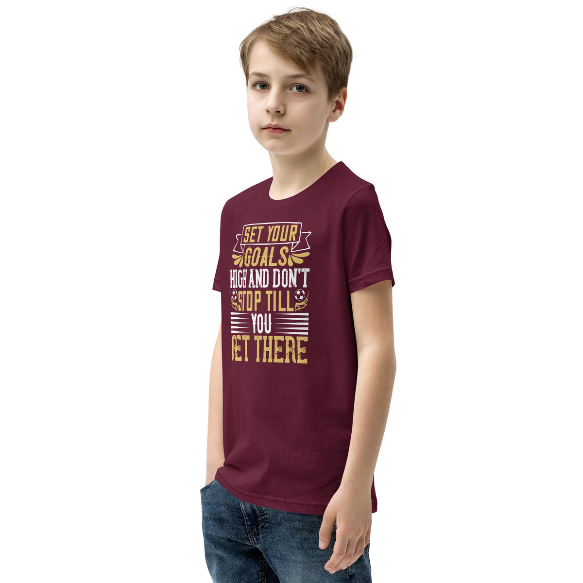 Set Your Goals High and Don't Stop Till You Get There Kids T-Shirt