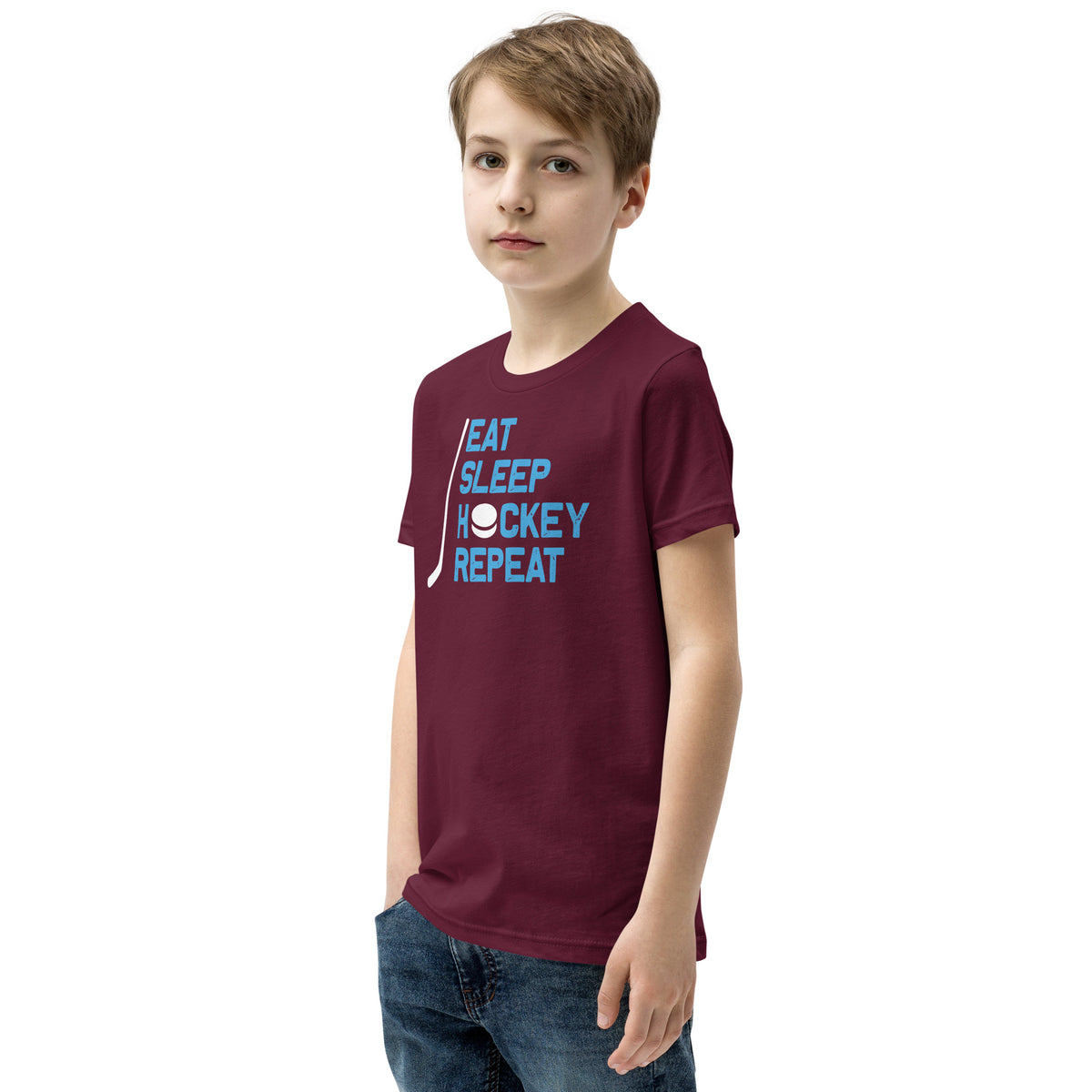 Eat Sleep Hockey Repeat Kids T-Shirt